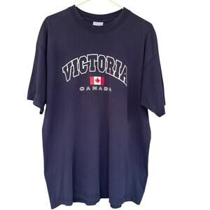 Gildan Heavyweight Victoria Canada Shirt Extra Large XL Blue Cotton Vacation